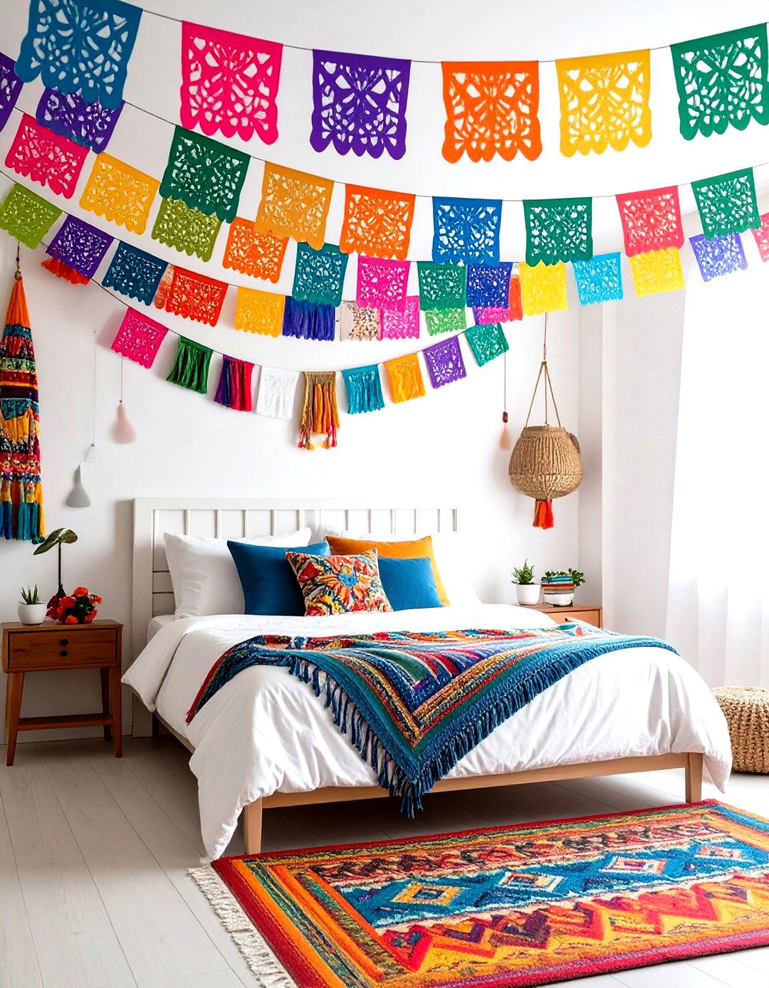 Papel Picado Decorative Banners - 24 Mexican Bedroom Ideas