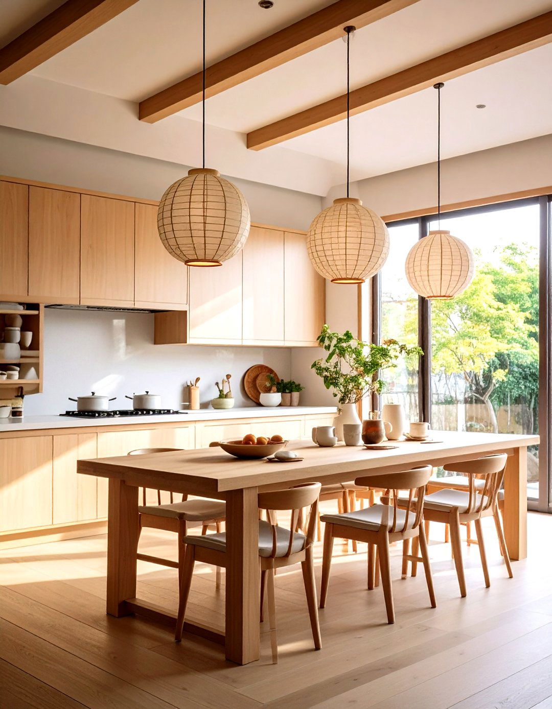 Paper Lantern Lighting and Ambient Illumination - 24 Japanese Style Kitchen Ideas
