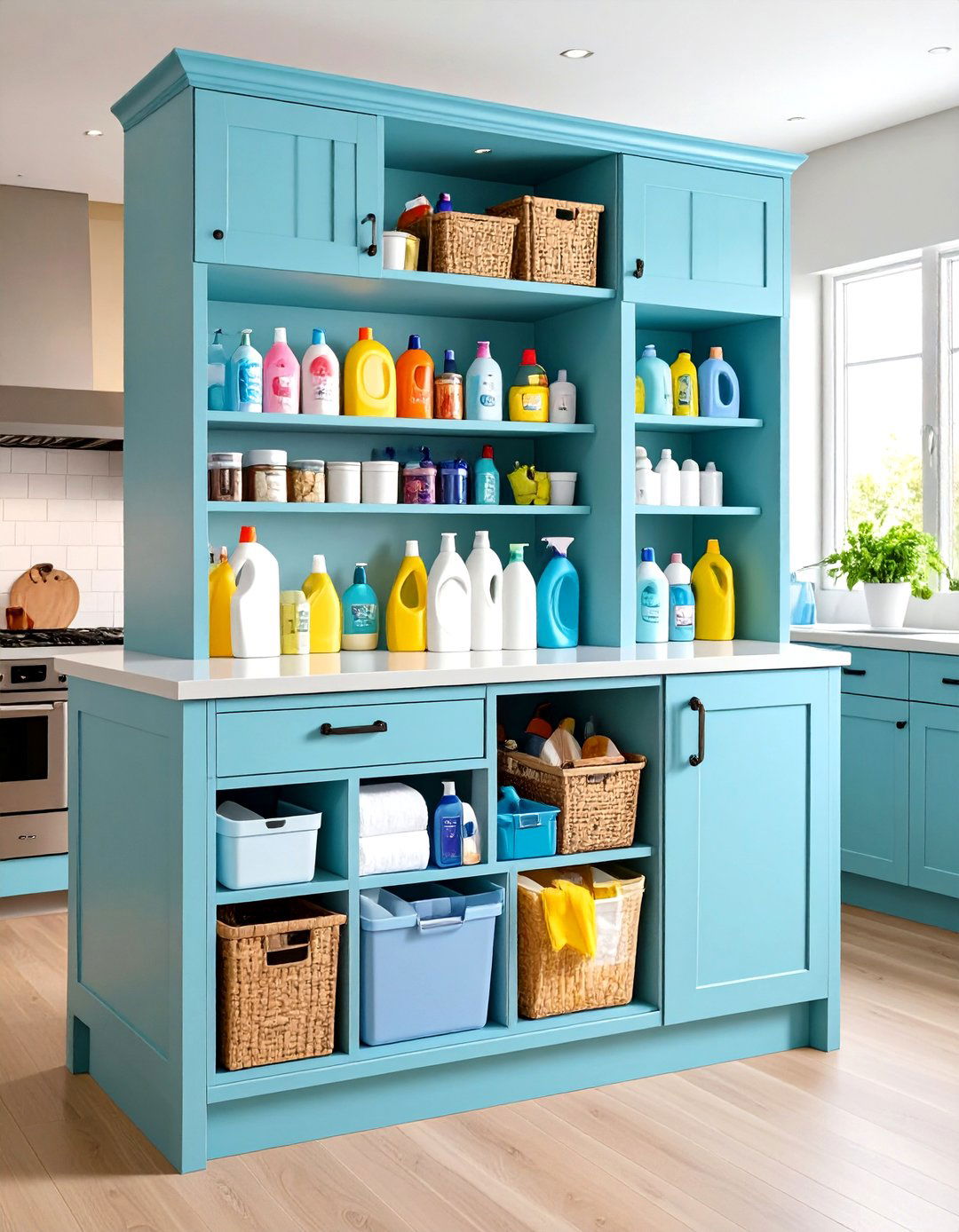 Paper Towel And Cleaning Supply Storage - 24 Kitchen Island Storage Ideas