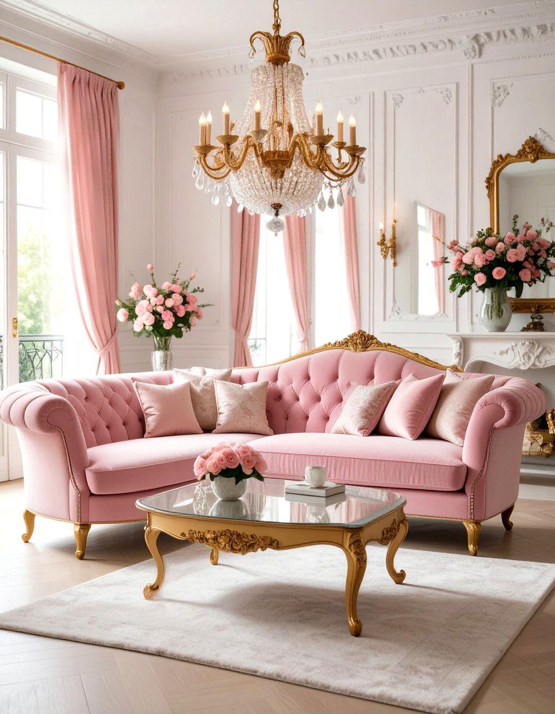 Parisian Chic Living Room with Feminine Elegance - 24 Small Living Room Ideas