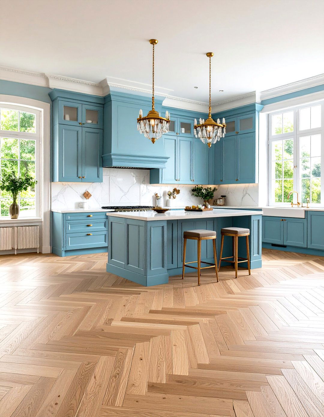 Parquet Versailles Pattern Maple - 24 Light Wood Floor Kitchen Ideas