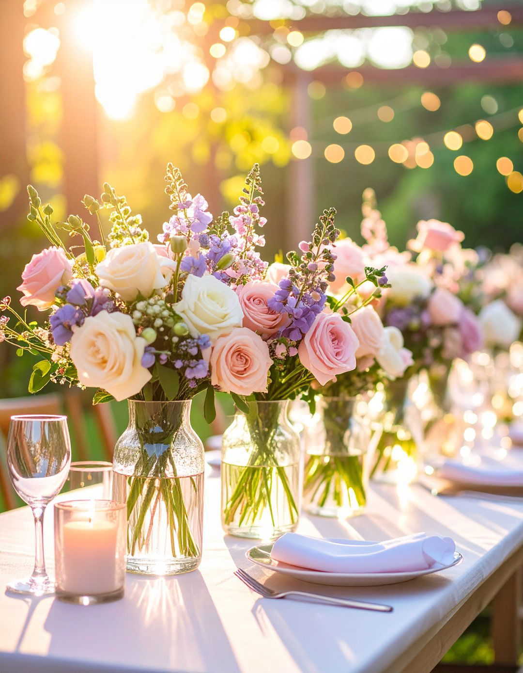 Pastel Dream Arrangements - 24 Bud Vase Wedding Centerpiece Ideas