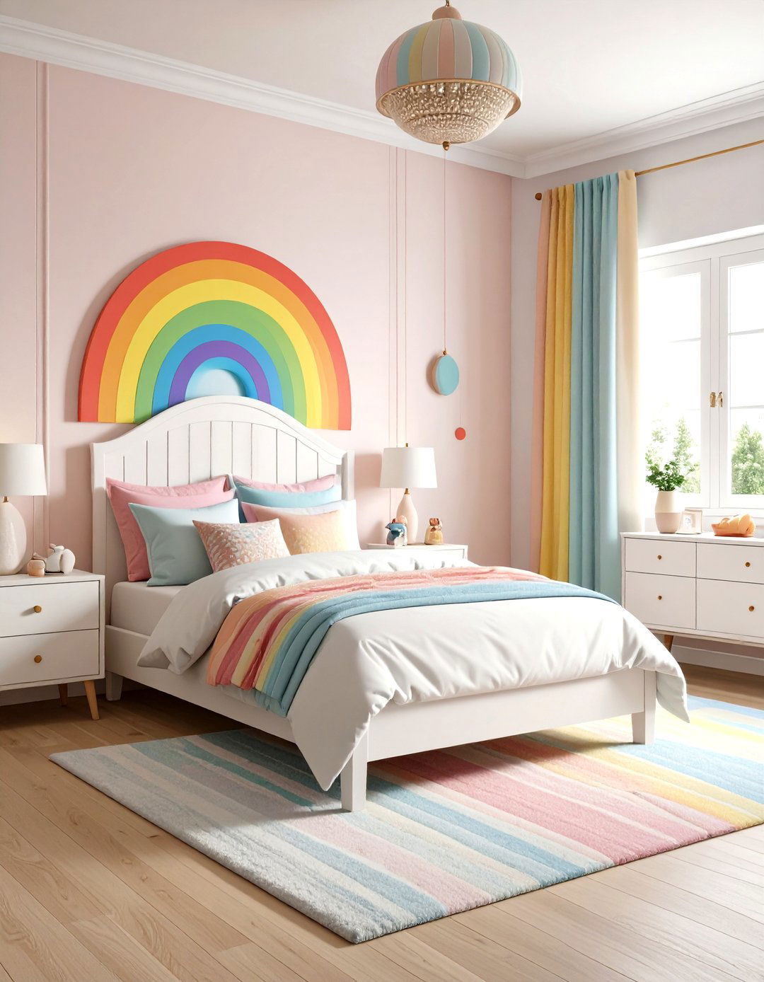 Pastel Multi Color Rainbow Bedroom - 24 Pastel Bedroom Ideas