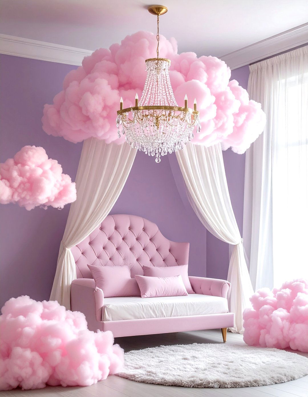 Pastel Pink Cloud Princess Nursery - 24 Cloud Themed Nursery Ideas