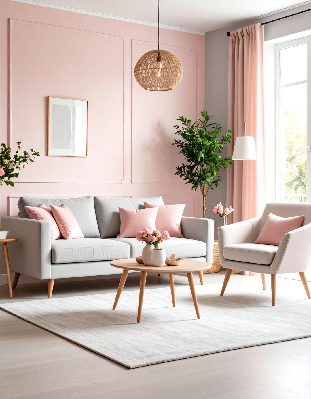 Pastel Pink and Light Grey Combination - 24 Pink and Grey Living Room Ideas