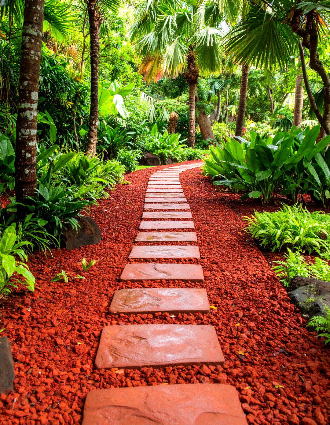 Pathway and Walkway Design - 24 Red Lava Rock Landscaping Ideas