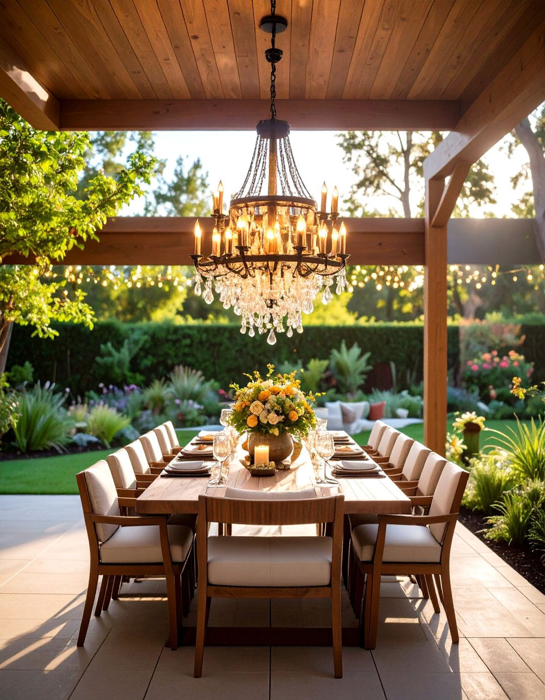 Patio Chandelier Statements - 24 Landscape Lighting Ideas