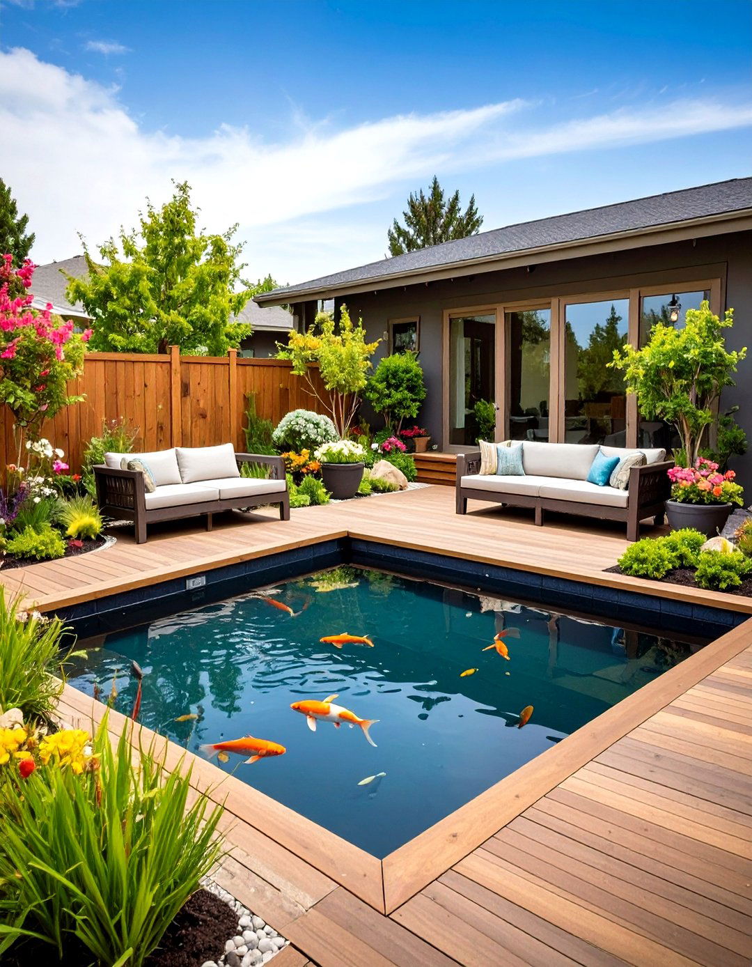 Patio Corner Pond - 24 Fish Pond Ideas