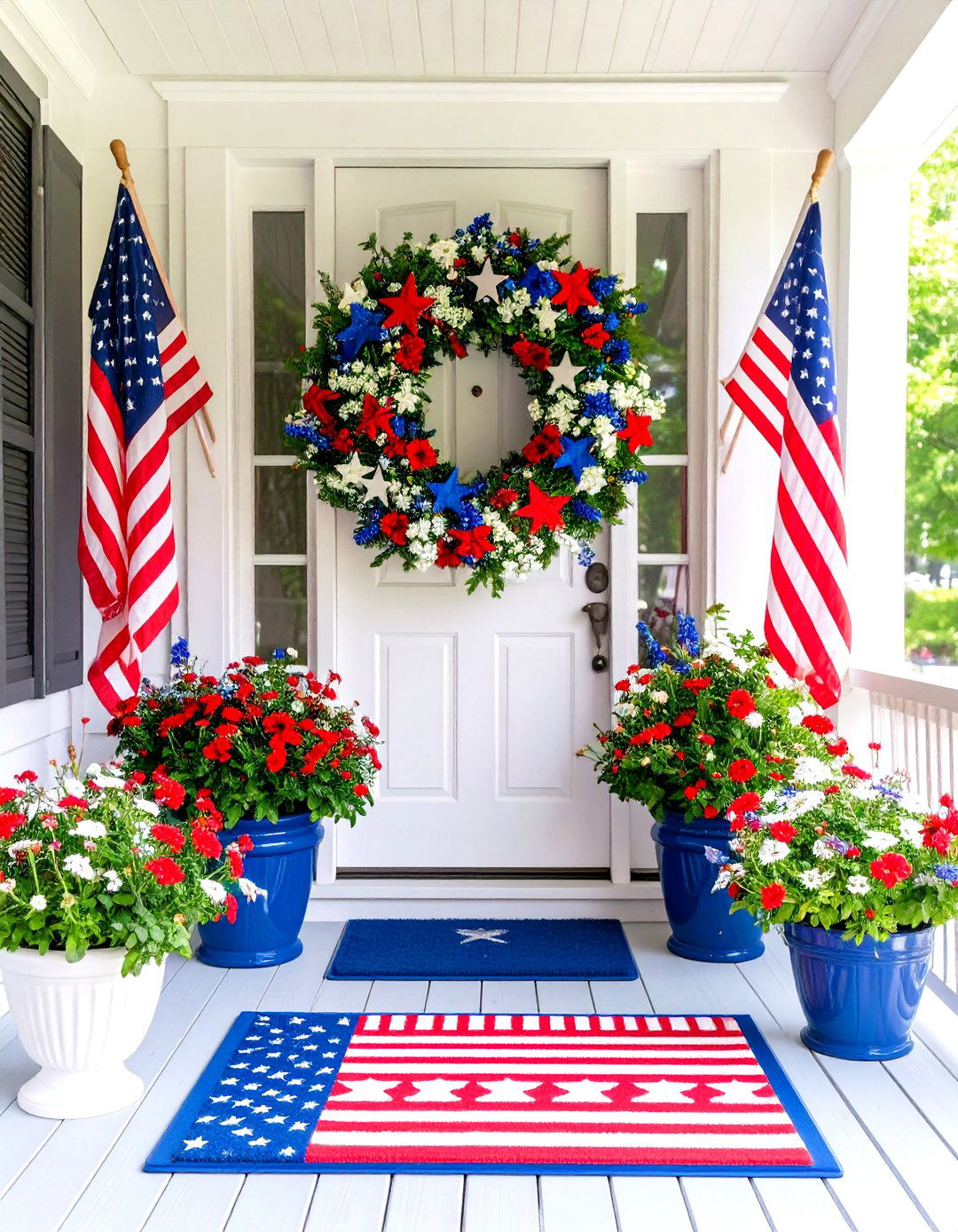 Patriotic Americana Theme - 24 Summer Front Door Decor Ideas