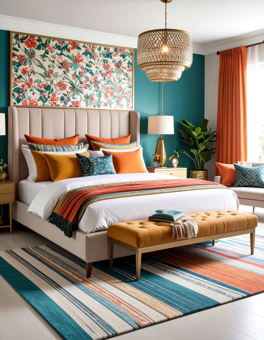 Pattern Mixing Master Bedroom - 24 Eclectic Interior Design Ideas