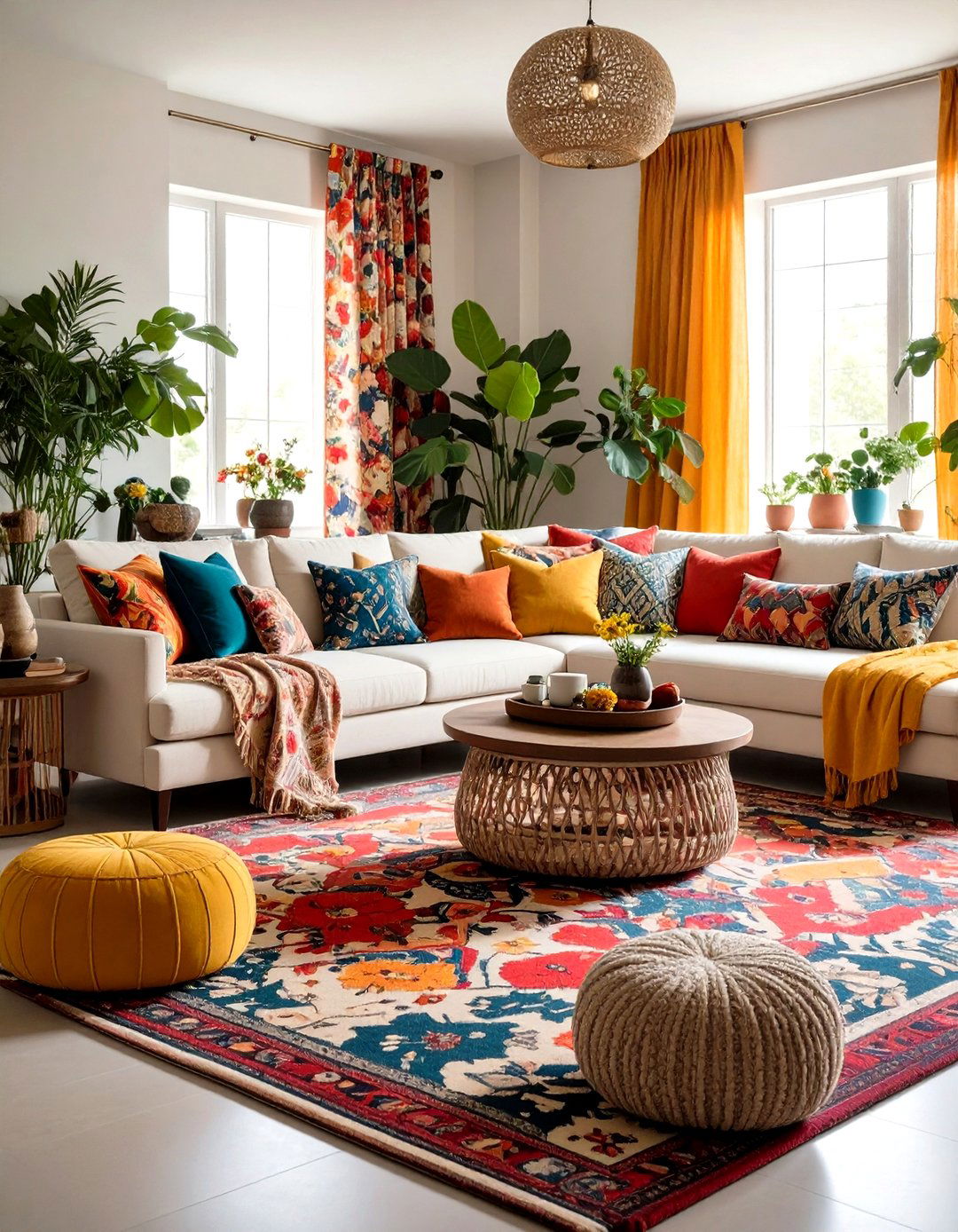 Pattern Mixing Mastery Living Room - 24 Colorful Living Room Ideas