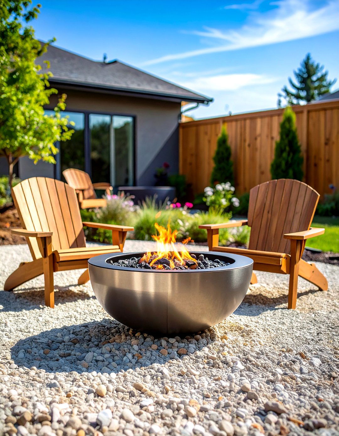 Pea Gravel Base Fire Bowl Setup - 24 Rustic Fire Pit Ideas