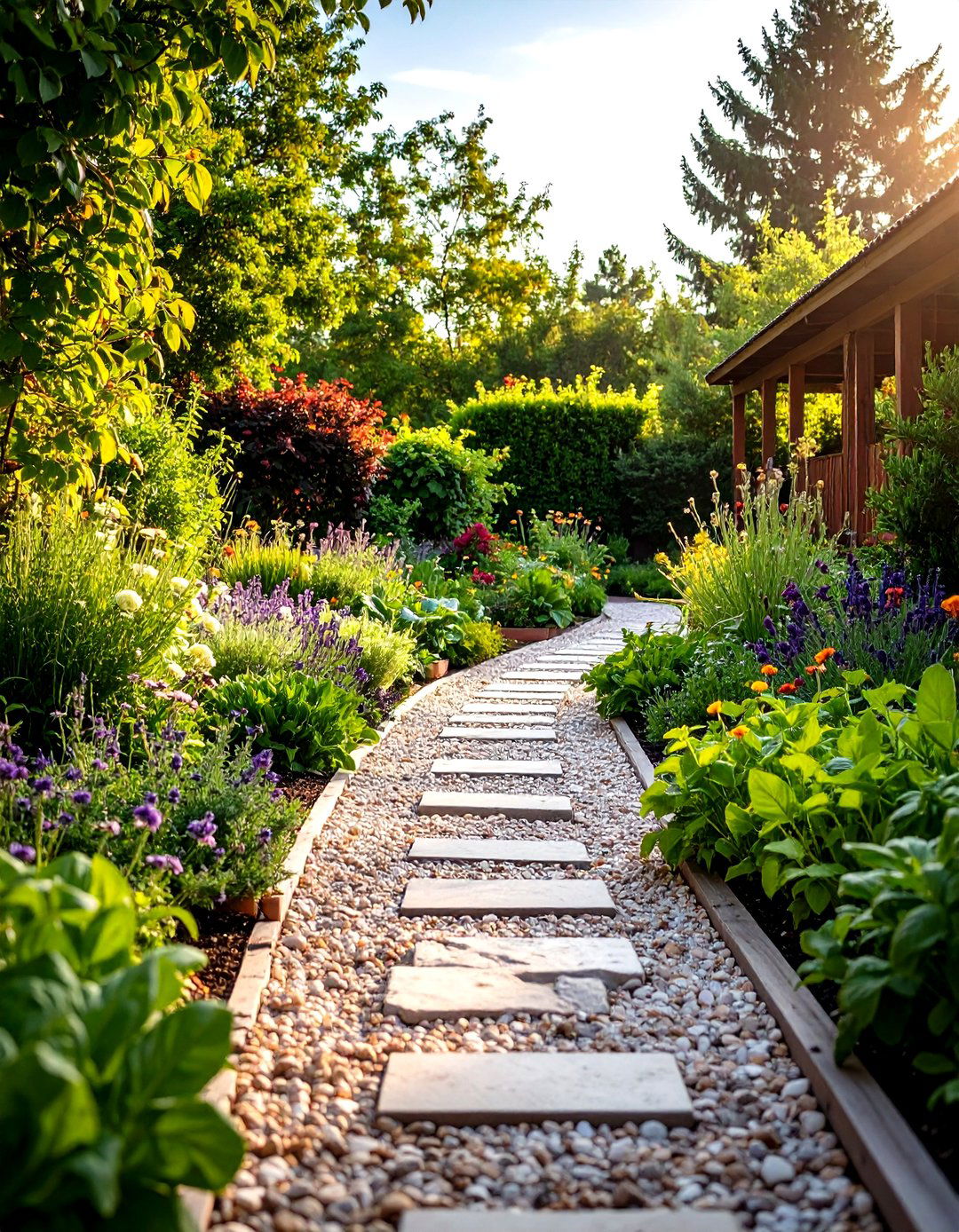 Pea Gravel Herb Garden Walkway - 24 Farmhouse Walkway Ideas