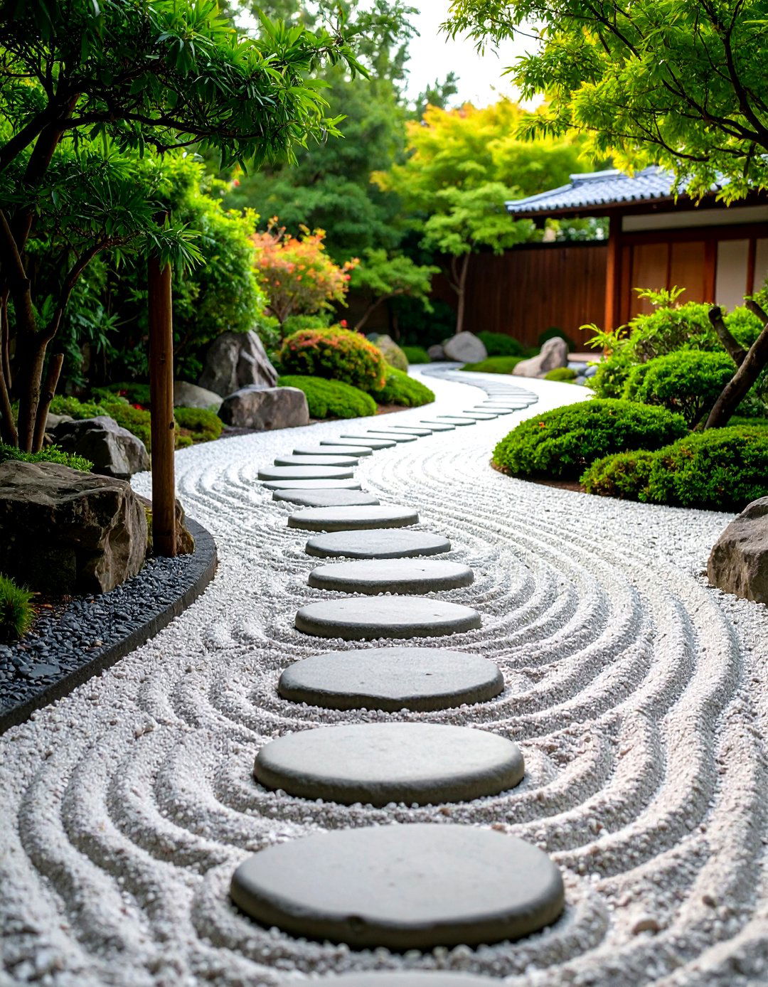 Pea Gravel Zen Garden Path - 24 Rock Walkway Ideas