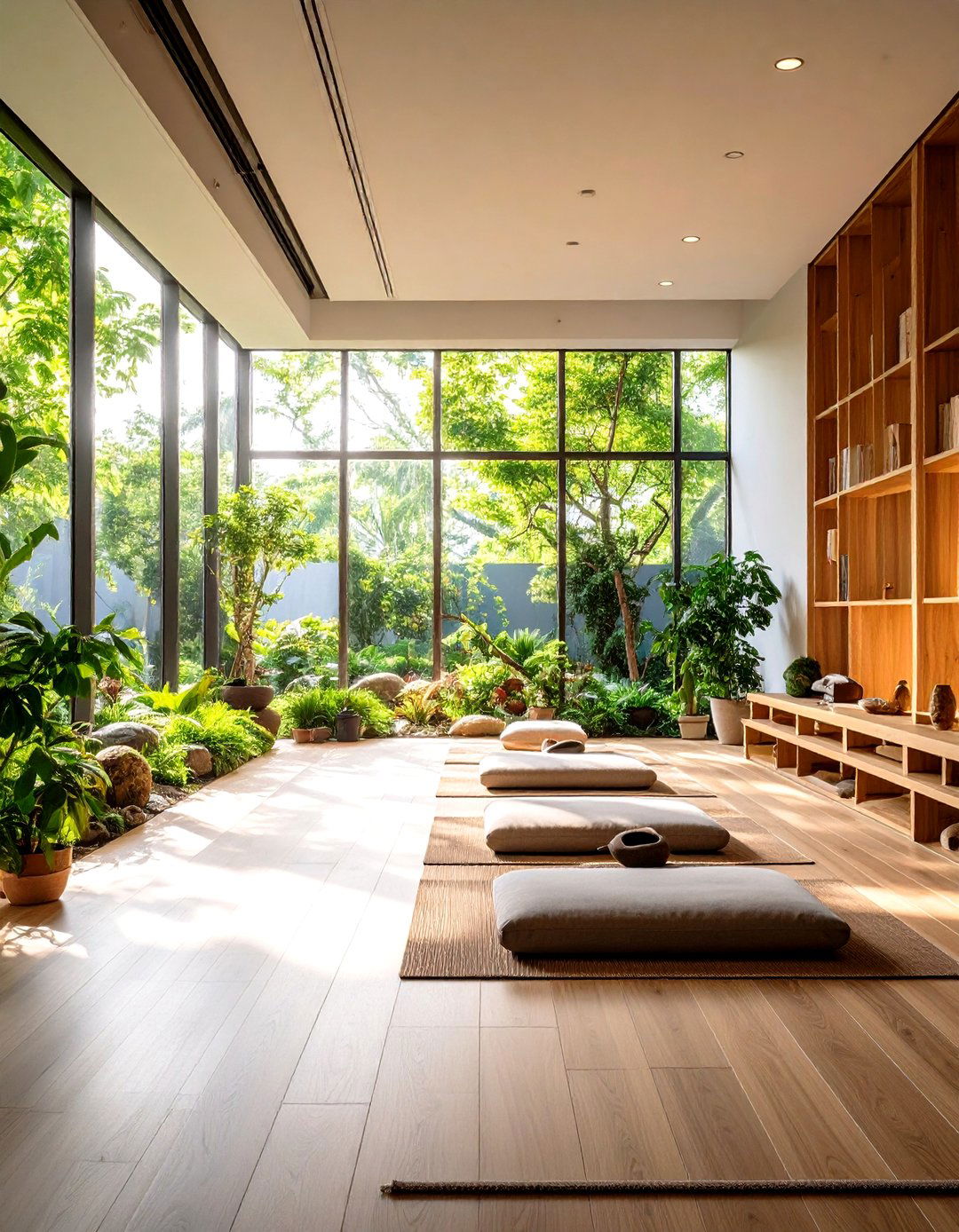 Peaceful Meditation Garden - 24 School Mural Ideas