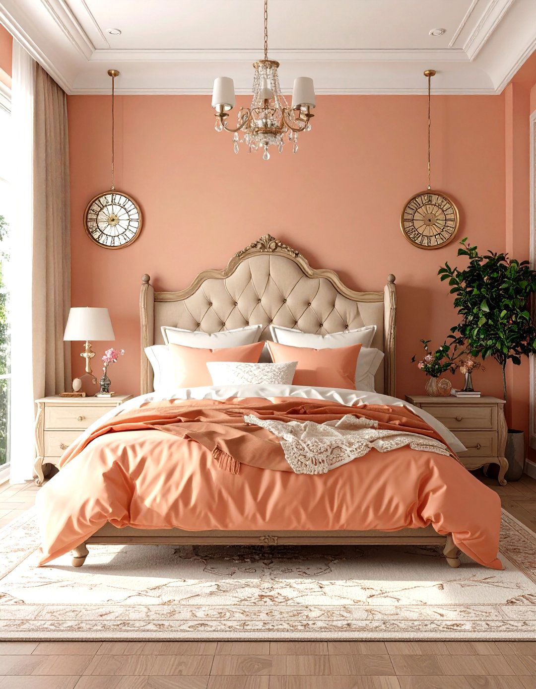 Peach Gothic Sunrise Bedroom - 24 Pastel Goth Bedroom Ideas