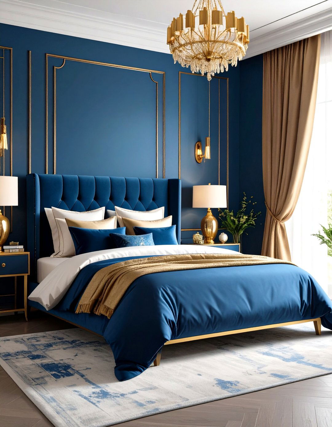 Peacock Blue Dramatic Luxury - 24 Colorful Bedroom Ideas