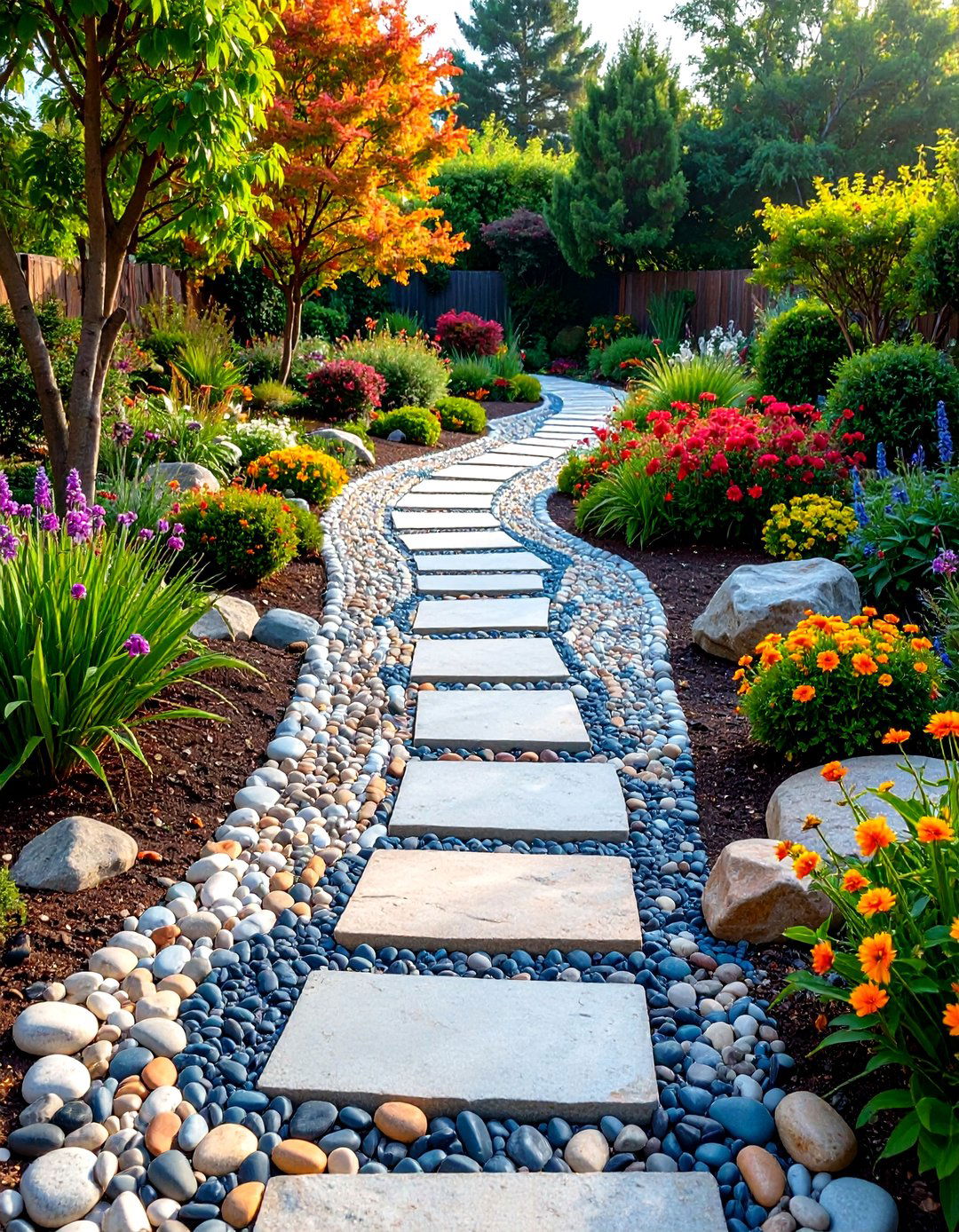 Pebble Mosaic Artistic Walkway - 24 Rock Walkway Ideas