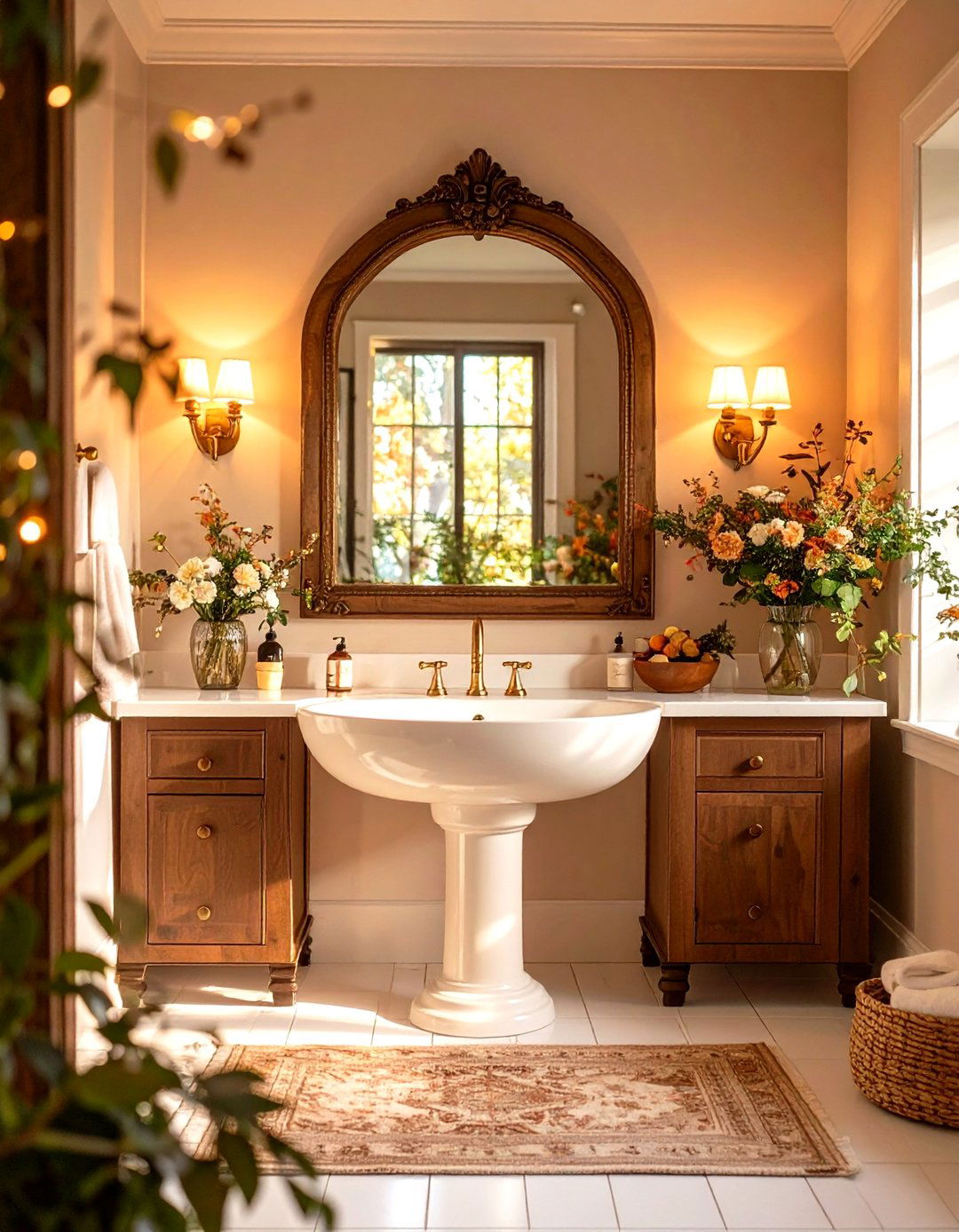 Pedestal Sink Simplicity - 24 Vintage Bathroom Ideas