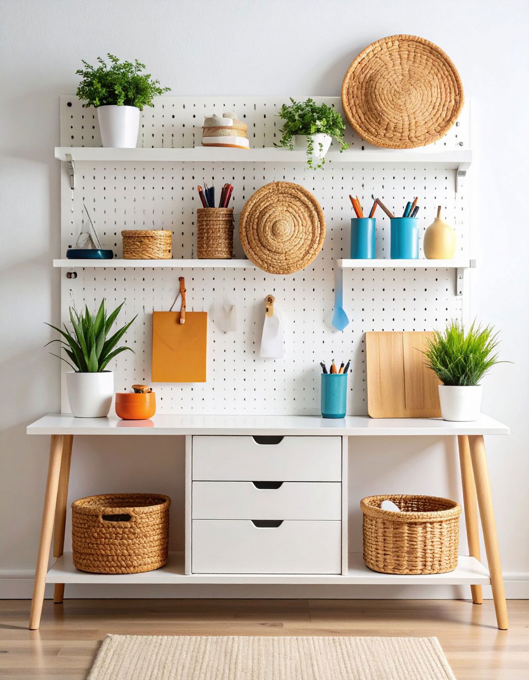 Pegboard Organization System - 24 Budget Home Office Ideas