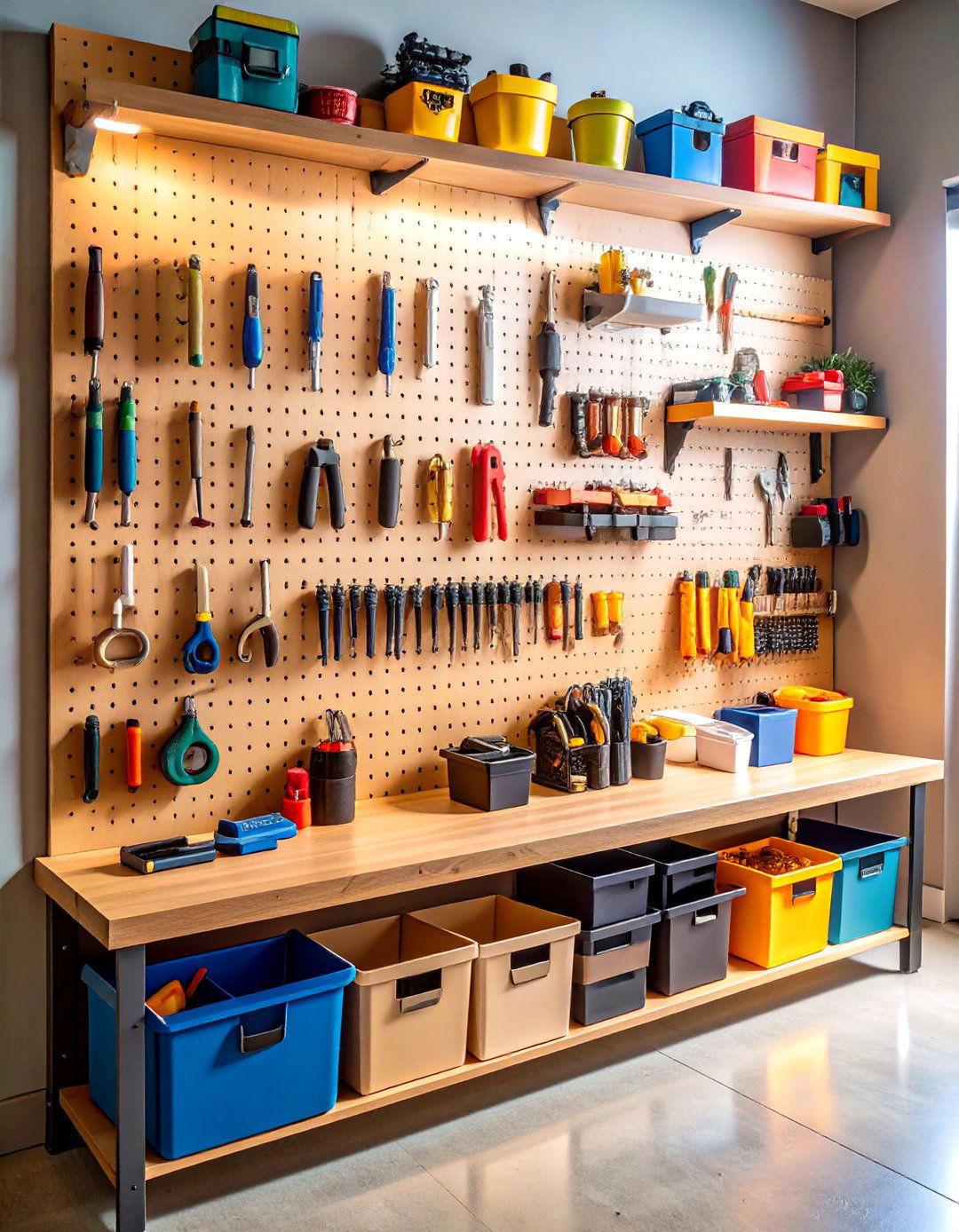 Pegboard Organization Wall - 24 Garage Entryway Ideas