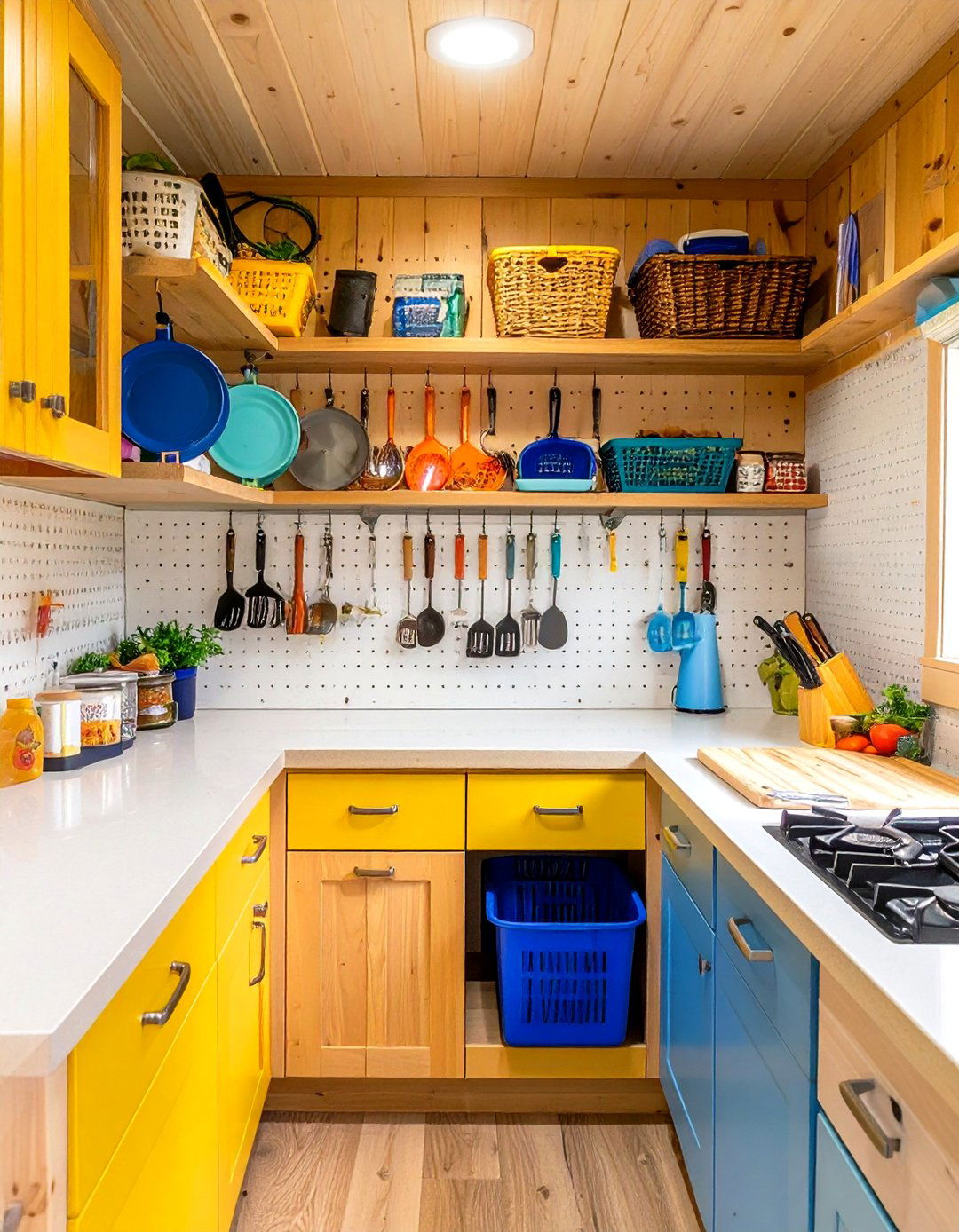 Pegboard Organization Walls - 24 Mobile Home Kitchen Ideas