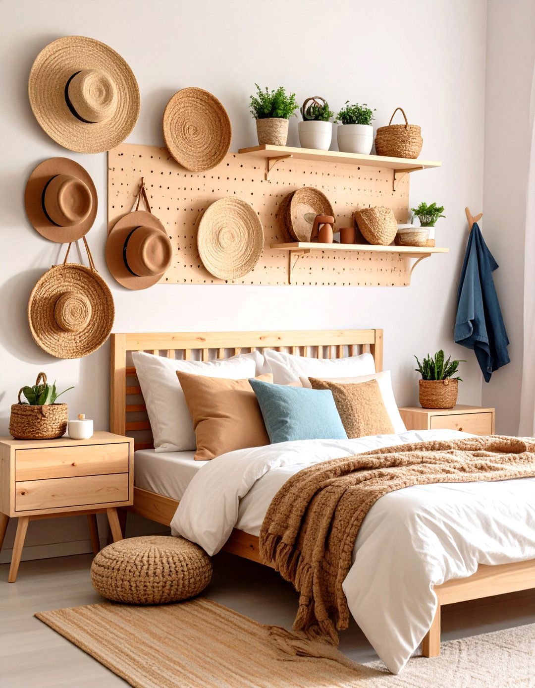 Pegboard Organizational Walls - 24 small bedroom storage ideas