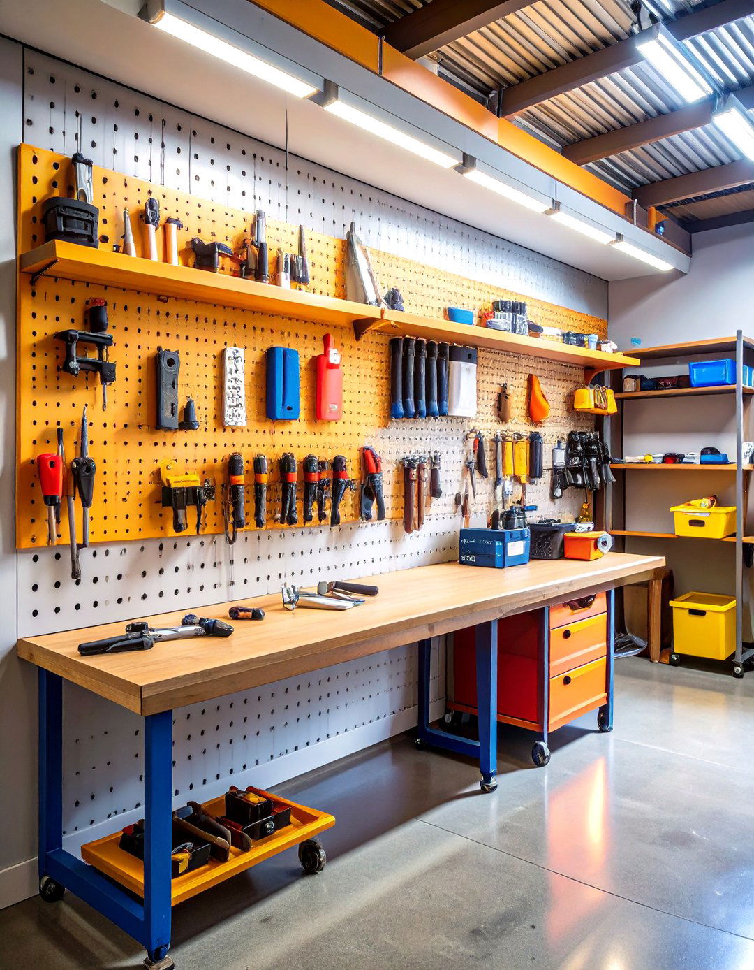 Pegboard Storage Workbench - 24 Garage Workbench Ideas