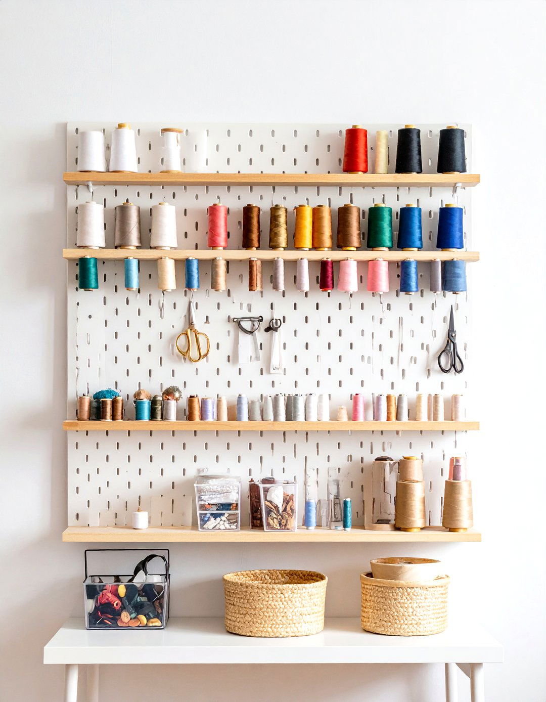 Pegboard Wall Organization Systems - 24 Sewing Room Ideas
