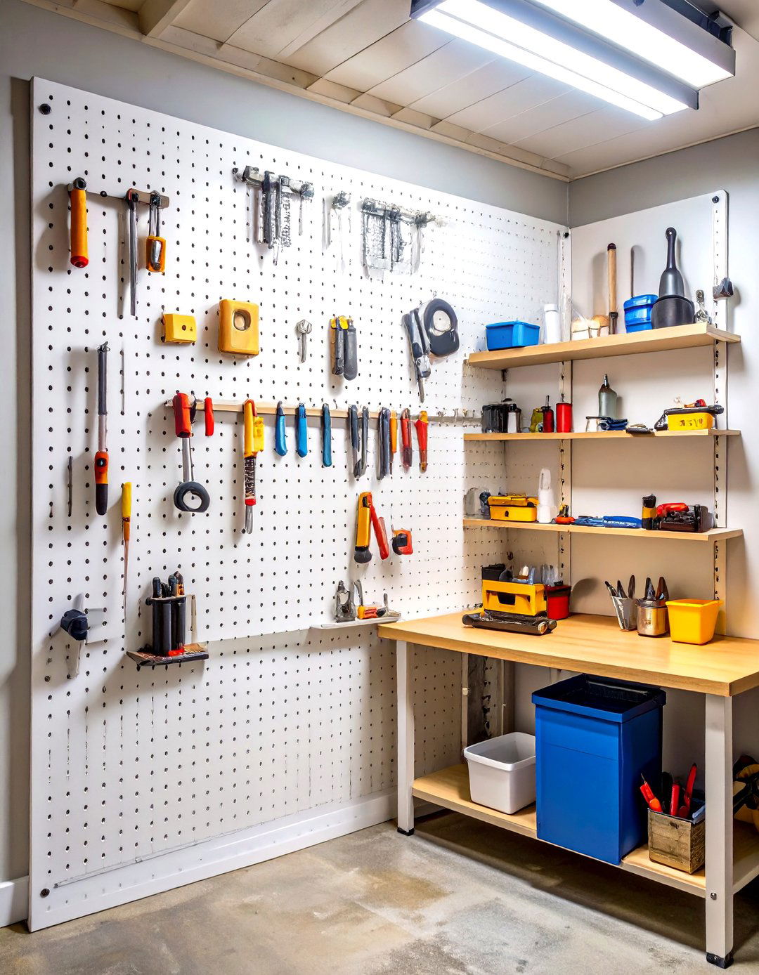 Pegboard Wall Organization - 24 Basement Storage Ideas