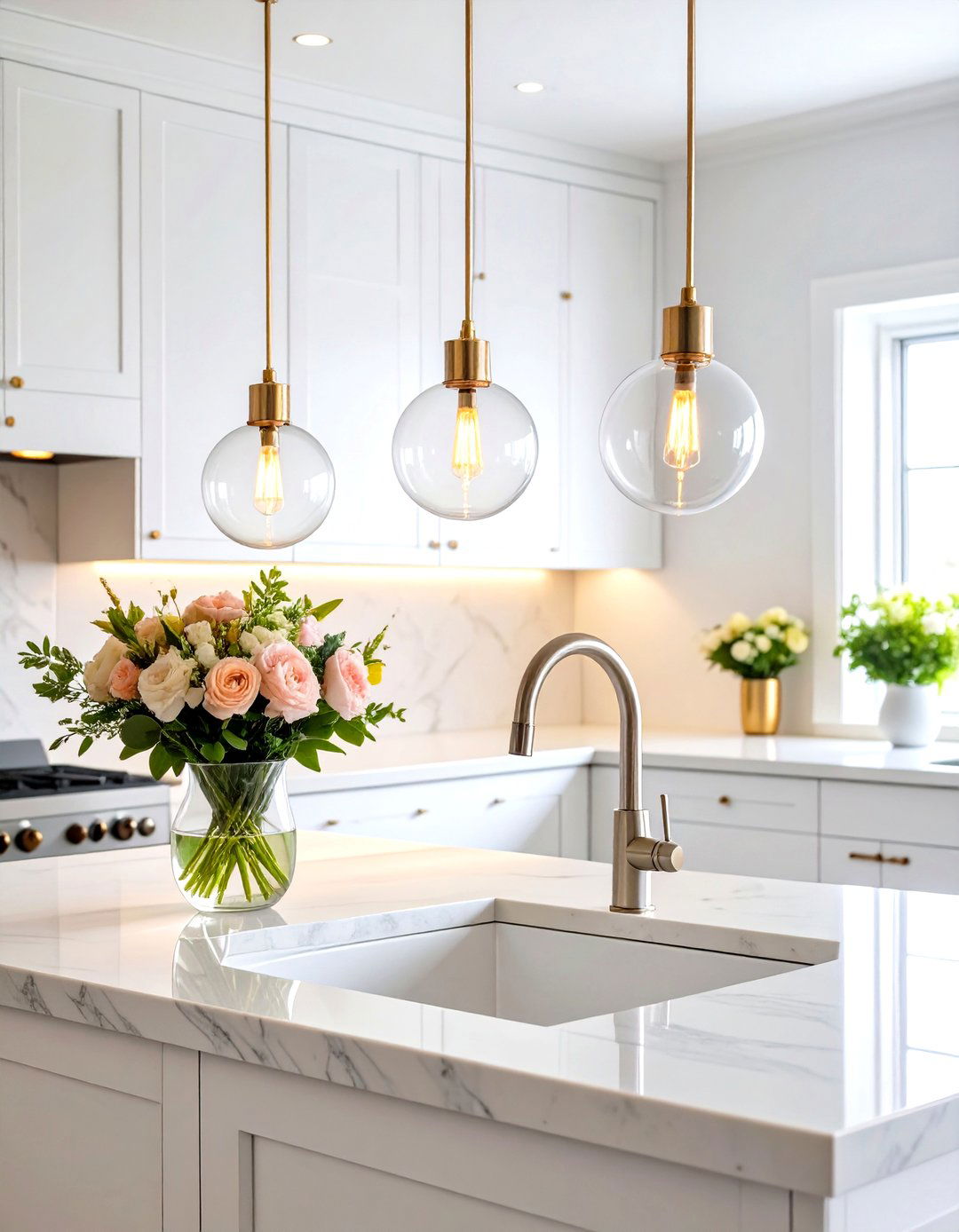 Pendant Glass Globe Kitchen Sink Lighting - 24 Kitchen Sink Lighting Ideas