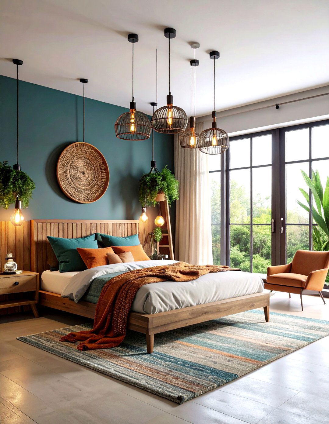 Pendant Light Gallery Design - 24 Industrial Bedroom Ideas