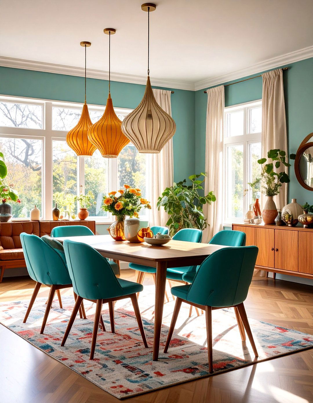 Pendant Lighting Clusters in Organic Shapes - 24 70s Dining Room Design Ideas