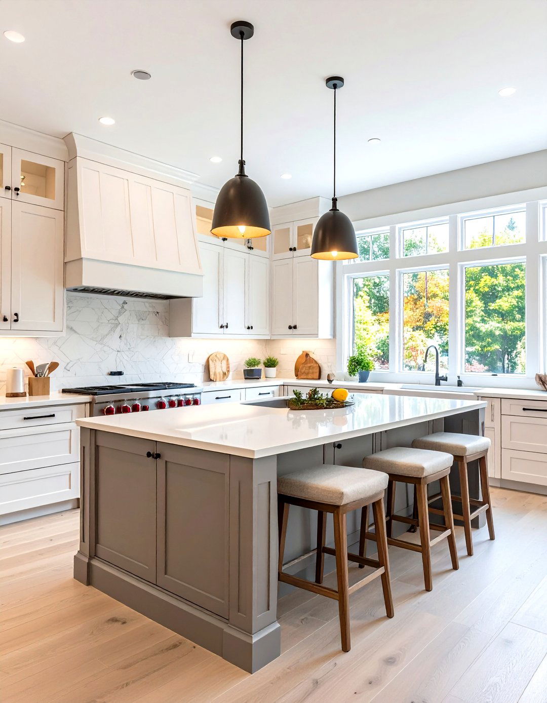 Peninsula Breakfast Bar Integration - 24 Grey and White Kitchen Ideas