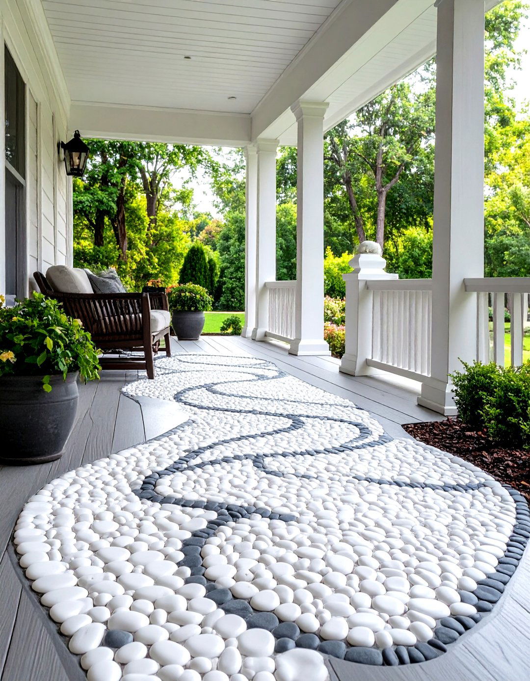Penny Round Mosaic Creativity - 24 Front Porch Tile Ideas