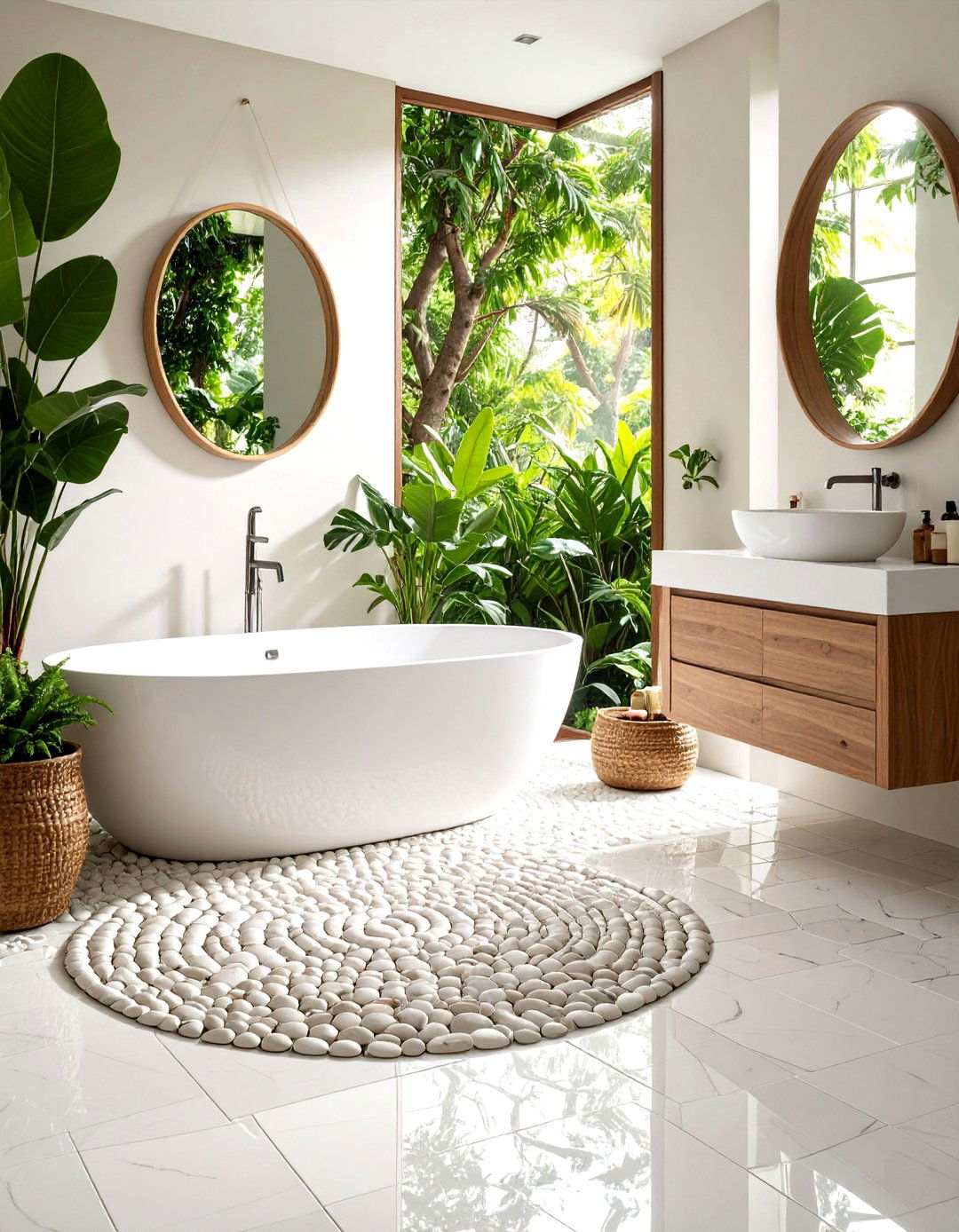 Penny Round Mosaic Designs - 24 Small Bathroom Flooring Ideas
