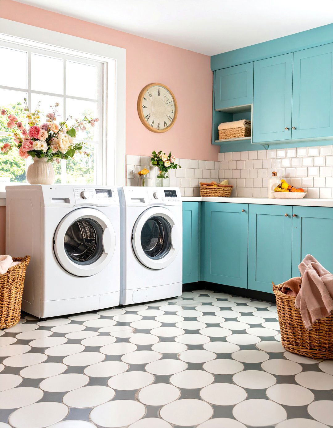 Penny Round Mosaic Designs - 24 Laundry Room Tile Ideas