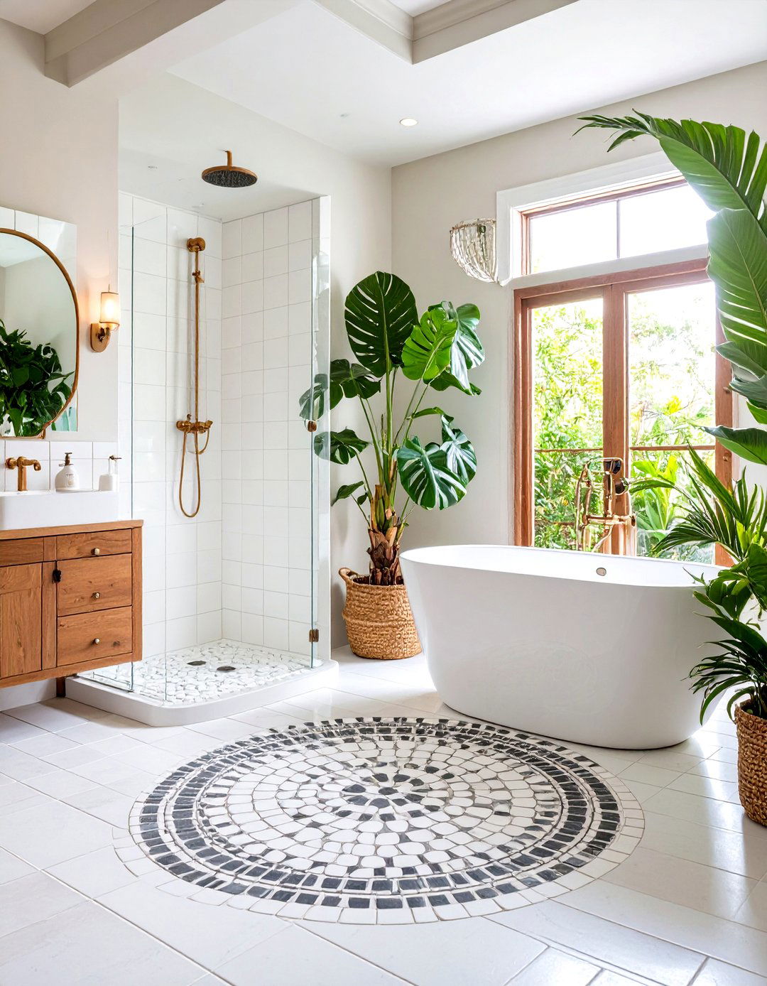 Penny Round Mosaic Shower Floors - 24 Shower Floor Tile Ideas