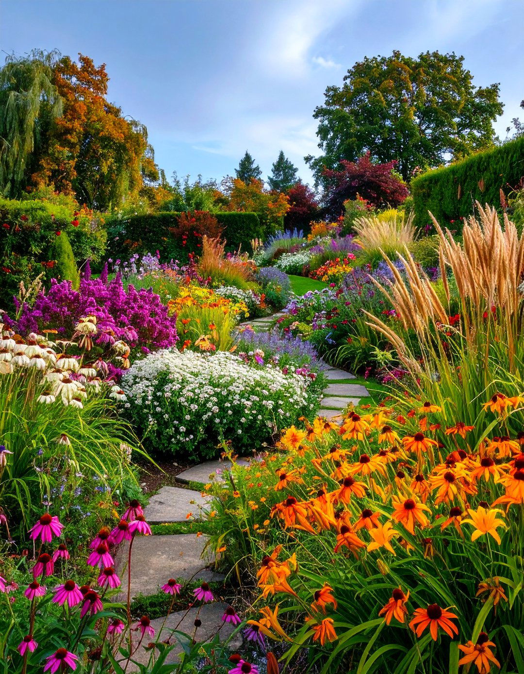 Perennial Flower Cascade Design - 24 Hillside Terraced Garden Ideas