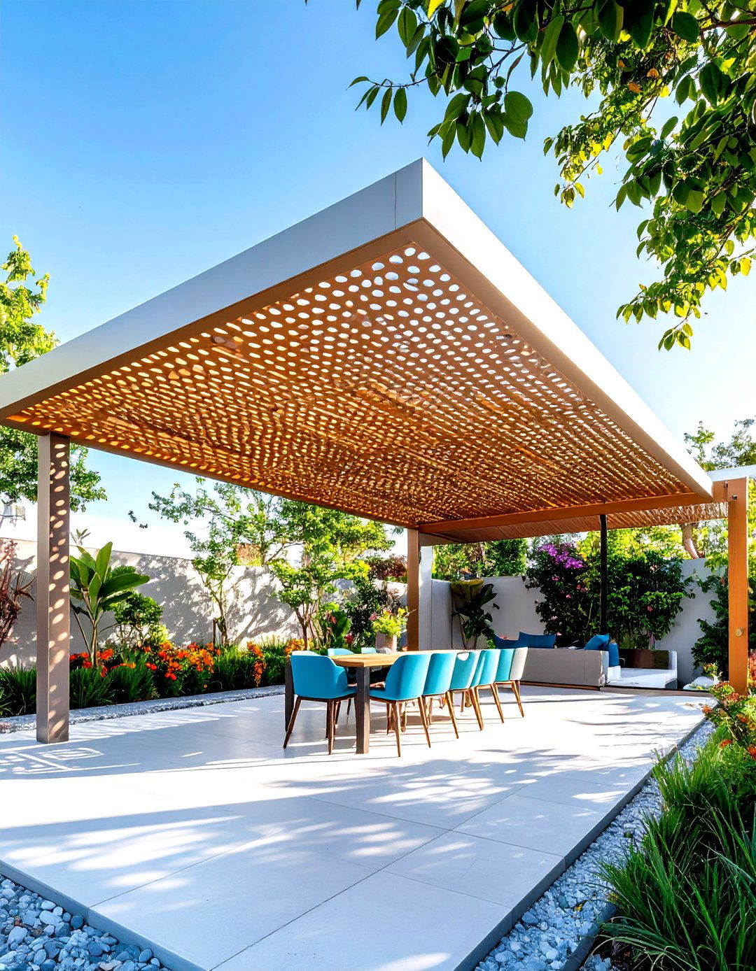 Perforated Metal Panels - 24 Pergola Cover Ideas