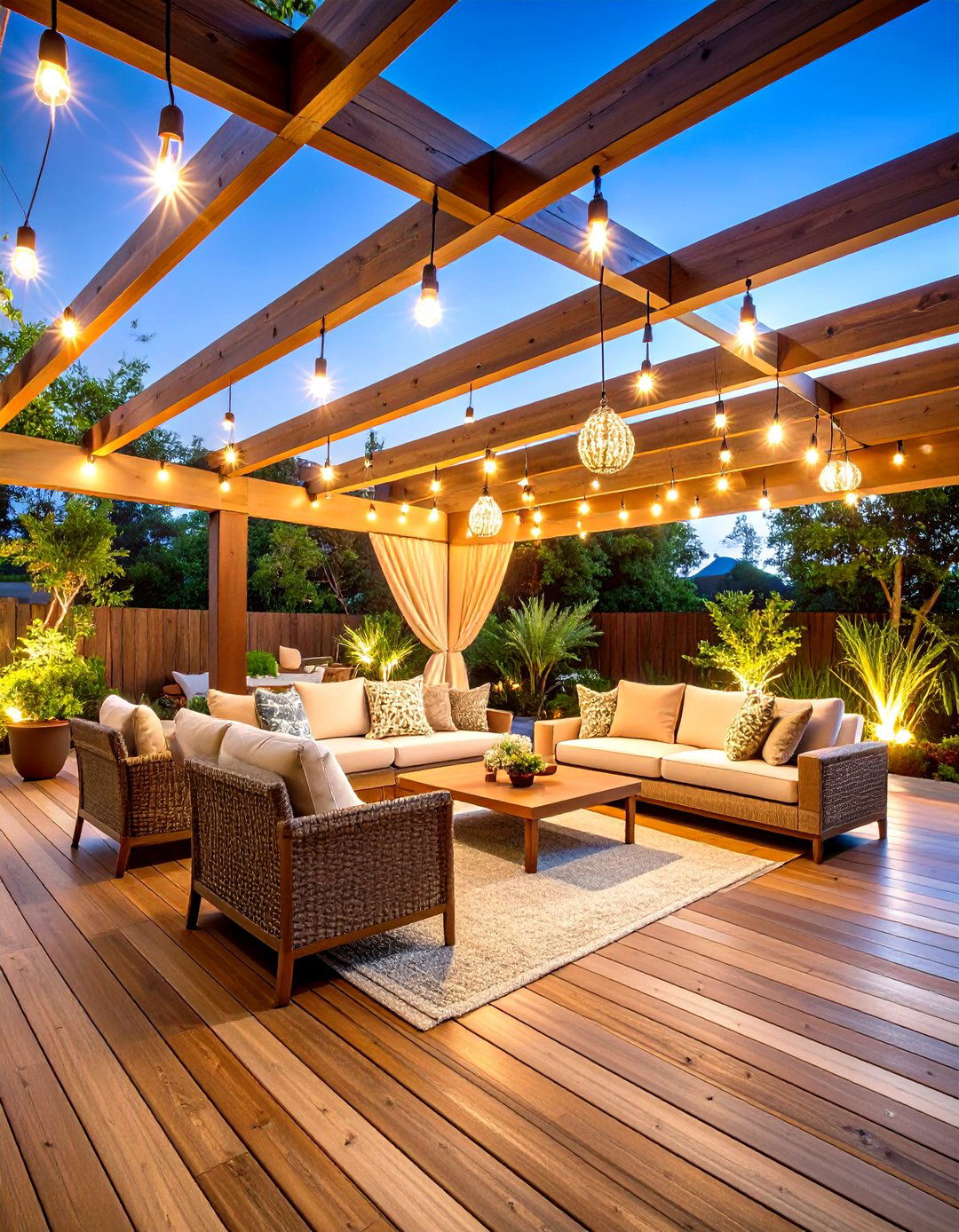 Pergola Covered Outdoor Room - 24 Mobile Home Deck Ideas
