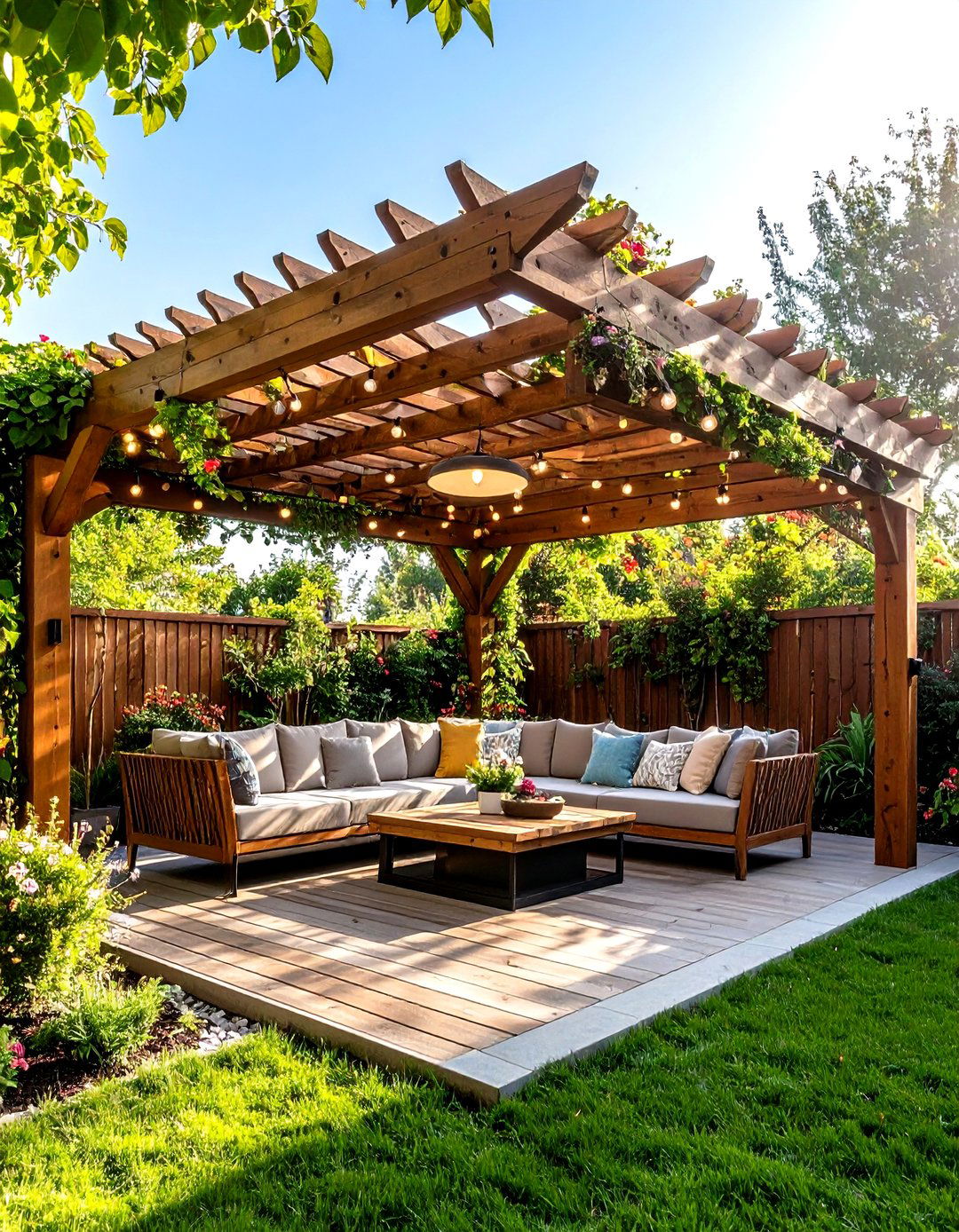 Pergola Covered Relaxation Zone - 24 Patio Deck Ideas