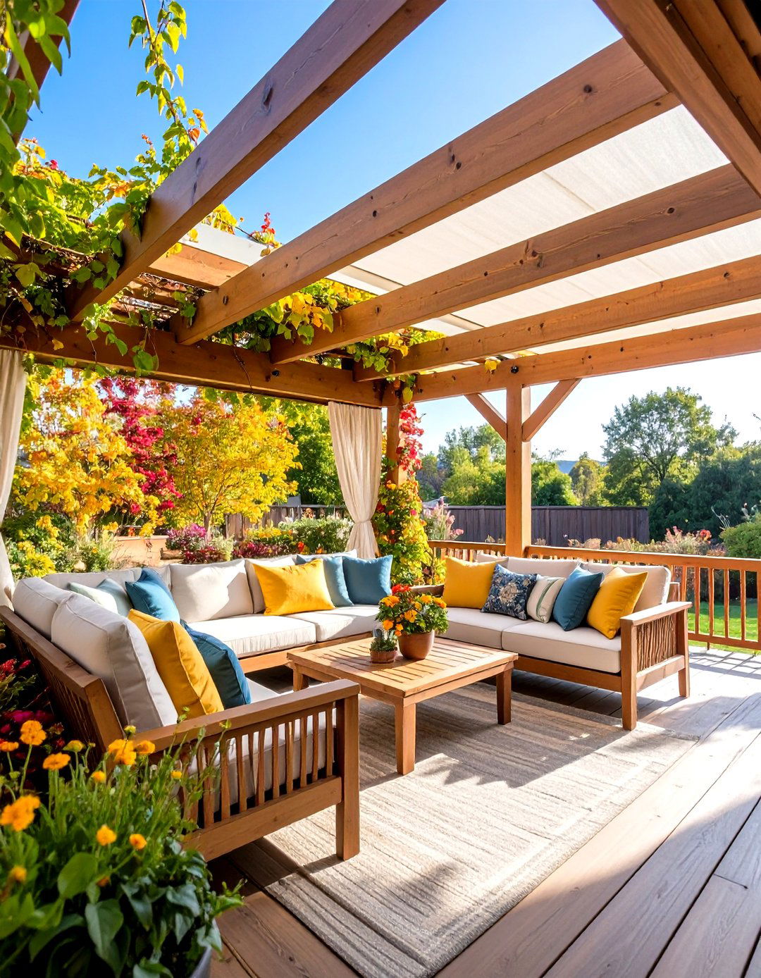 Pergola Covered Shade Porch - 24 Barndominium Front Porch Ideas