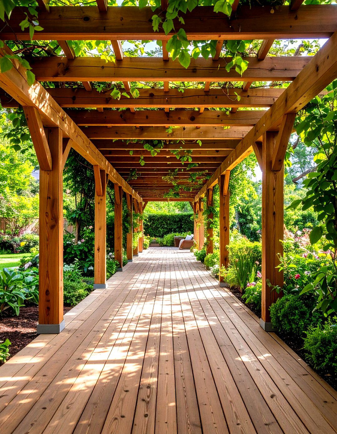 Pergola Covered Wooden Walkway - 24 Wooden Walkway Ideas