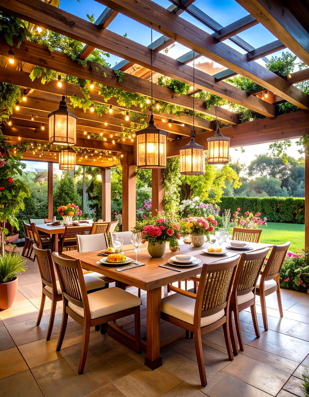 Pergola Dining Area Focus - 24 Patio With a Pergola Ideas