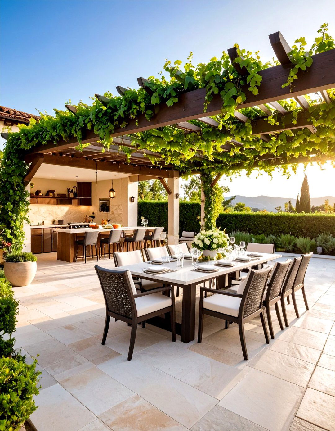 Pergola Dining Paradise - 24 Greek Garden Ideas