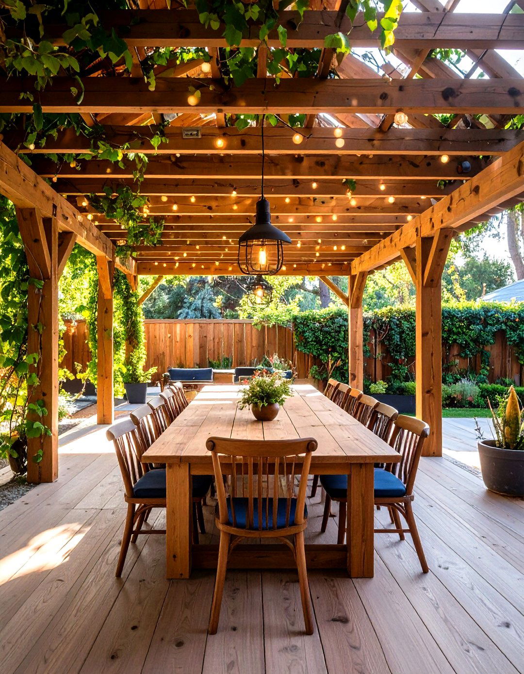 Pergola Dining Room - 24 Rustic Patio Ideas