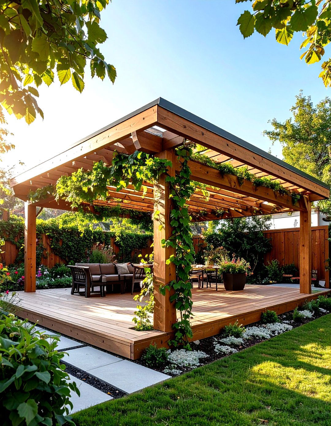 Pergola Gable Hybrid Structure - 24 Gable Patio Roof Design Ideas