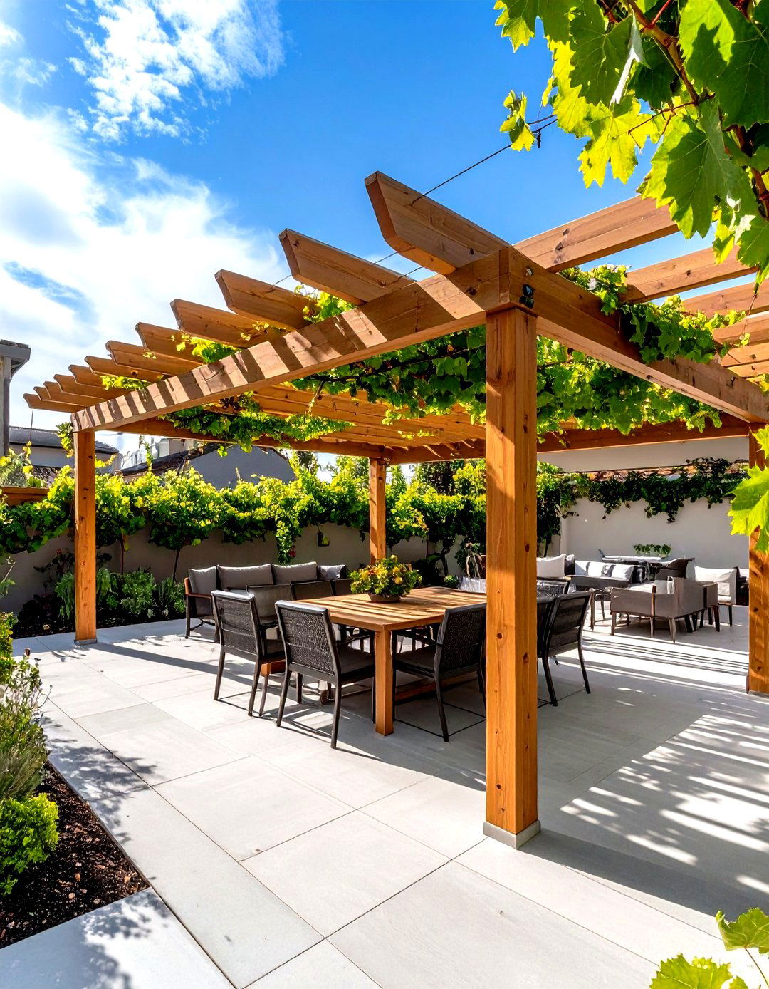 Pergola Grape Vine Farmhouse Patio Canopy - 24 Farmhouse Patio Ideas