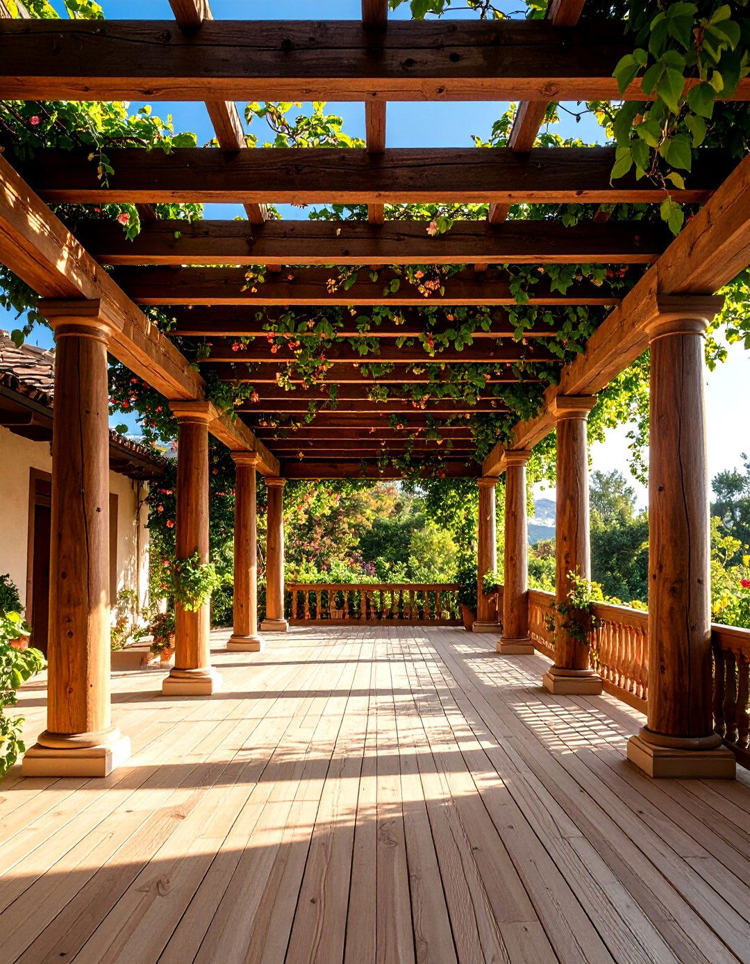 Pergola Overhead Structure - 24 spanish style front porch ideas